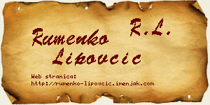 Rumenko Lipovčić vizit kartica